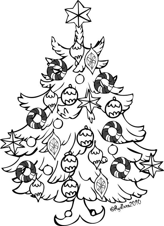 Раскраска: Новогодняя елка (объекты) #167459 - Бесплатные раскраски для печати