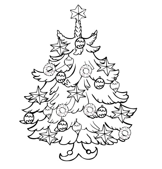 Раскраска: Новогодняя елка (объекты) #167490 - Бесплатные раскраски для печати