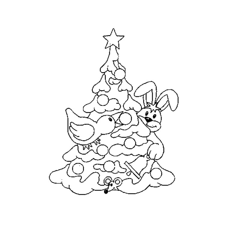 Раскраска: Новогодняя елка (объекты) #167502 - Бесплатные раскраски для печати