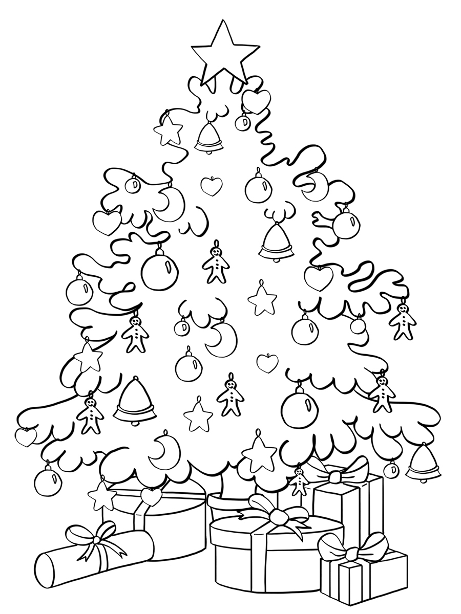 Раскраска: Новогодняя елка (объекты) #167565 - Бесплатные раскраски для печати