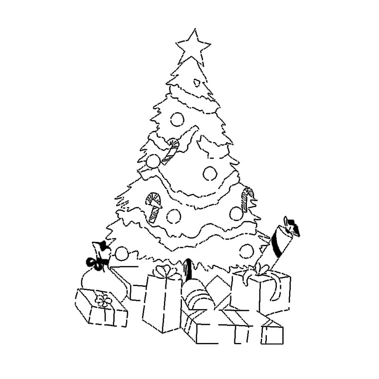 Раскраска: Новогодняя елка (объекты) #167613 - Бесплатные раскраски для печати