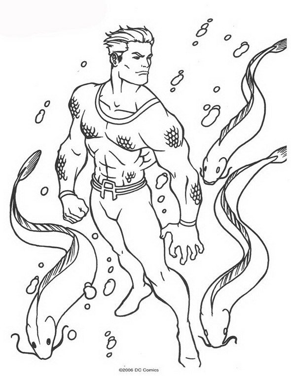 Раскраска: Аквамэн (Супер герой) #84994 - Бесплатные раскраски для печати