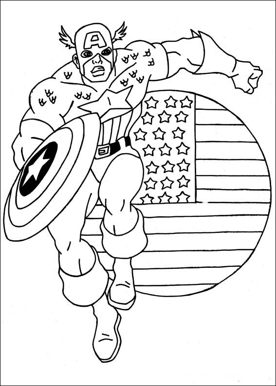 Раскраска: Капитан америка (Супер герой) #76564 - Бесплатные раскраски для печати
