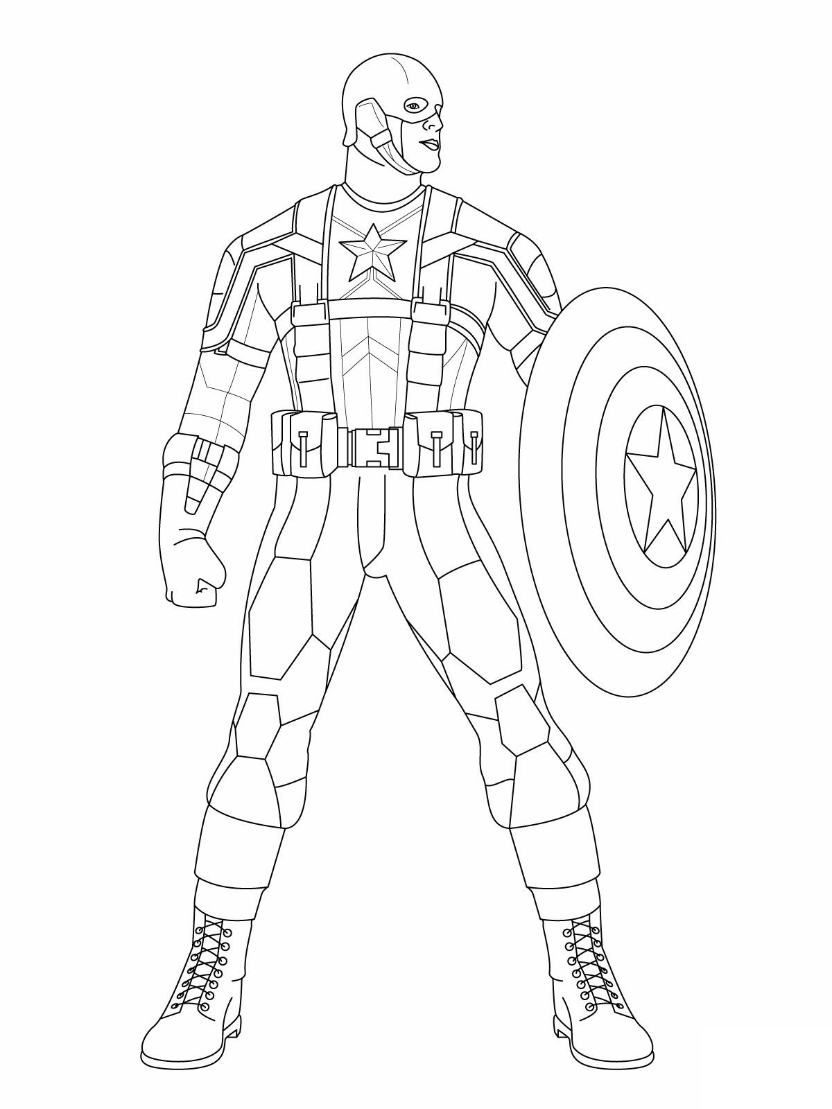Раскраска: Капитан америка (Супер герой) #76570 - Бесплатные раскраски для печати
