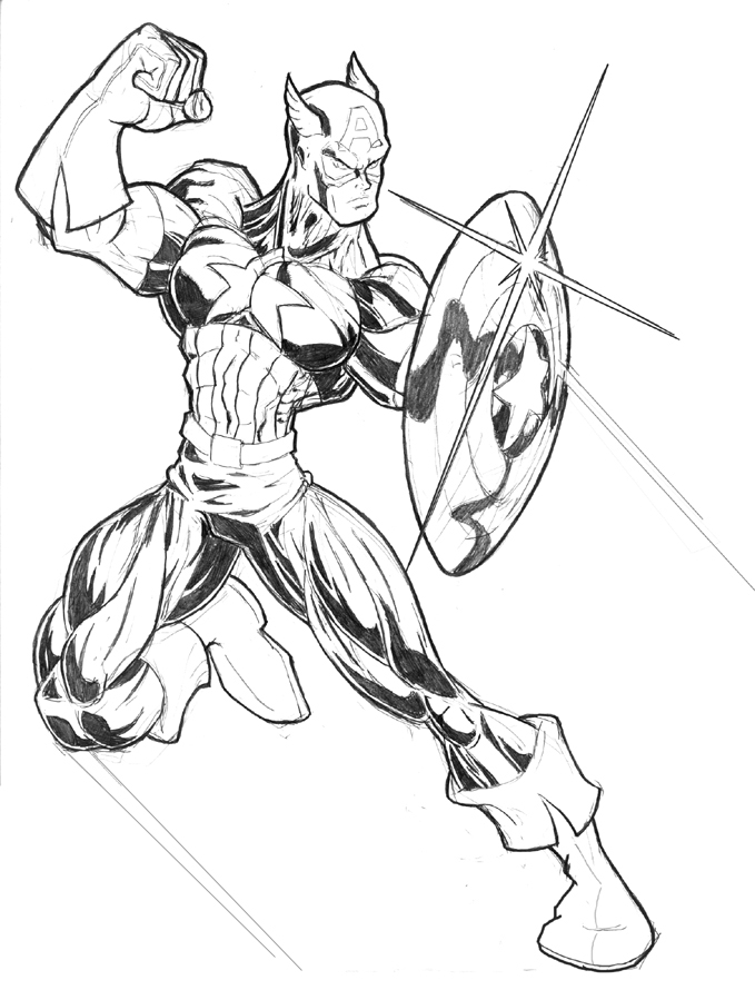 Раскраска: Капитан америка (Супер герой) #76583 - Бесплатные раскраски для печати