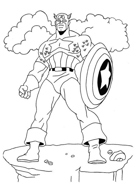 Раскраска: Капитан америка (Супер герой) #76595 - Бесплатные раскраски для печати