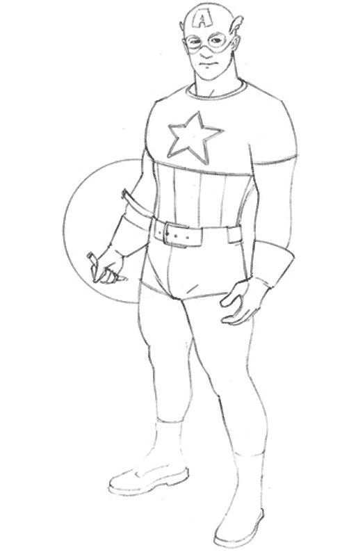 Раскраска: Капитан америка (Супер герой) #76597 - Бесплатные раскраски для печати