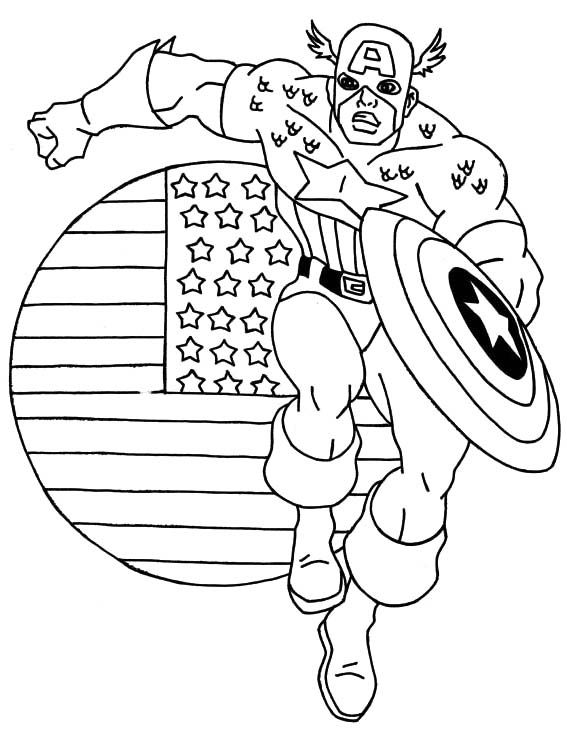 Раскраска: Капитан америка (Супер герой) #76633 - Бесплатные раскраски для печати