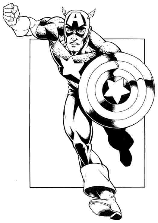 Раскраска: Капитан америка (Супер герой) #76709 - Бесплатные раскраски для печати