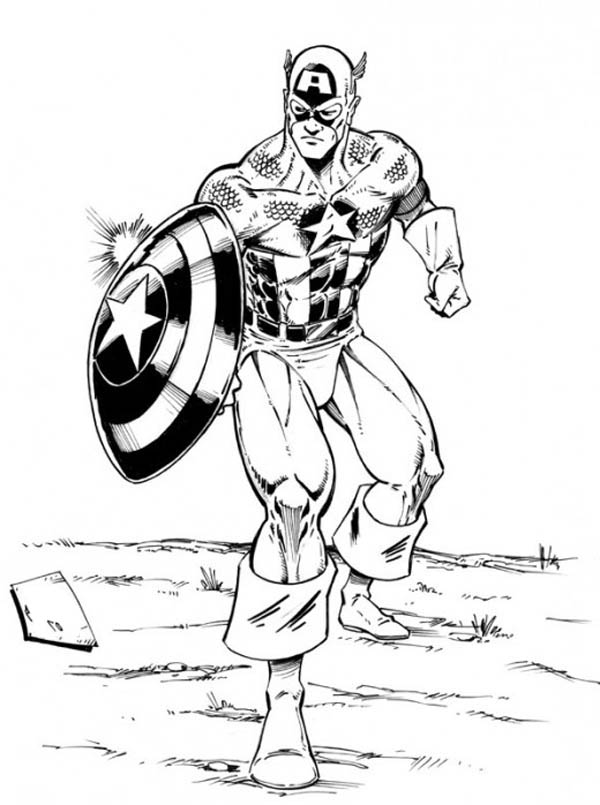 Раскраска: Капитан америка (Супер герой) #76725 - Бесплатные раскраски для печати