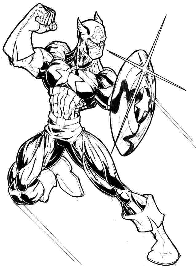 Раскраска: Капитан америка (Супер герой) #76752 - Бесплатные раскраски для печати