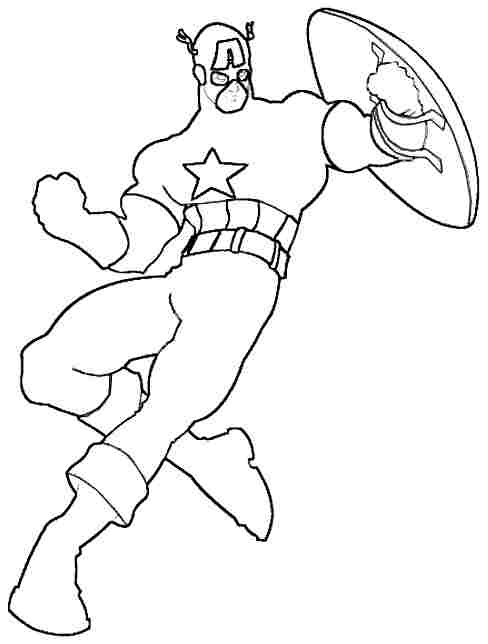 Раскраска: Капитан америка (Супер герой) #76755 - Бесплатные раскраски для печати