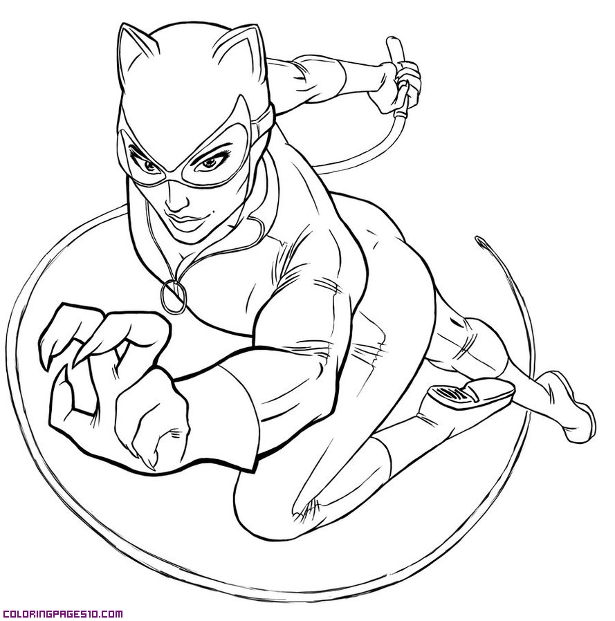 Раскраска: Catwoman (Супер герой) #78050 - Бесплатные раскраски для печати