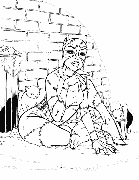 Раскраска: Catwoman (Супер герой) #78054 - Бесплатные раскраски для печати