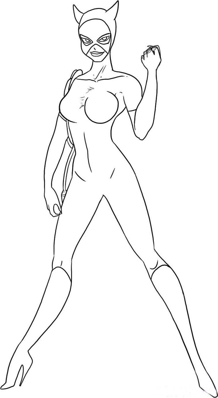Раскраска: Catwoman (Супер герой) #78067 - Бесплатные раскраски для печати