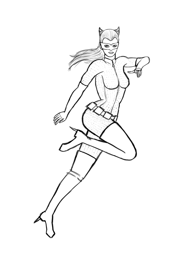 Раскраска: Catwoman (Супер герой) #78090 - Бесплатные раскраски для печати