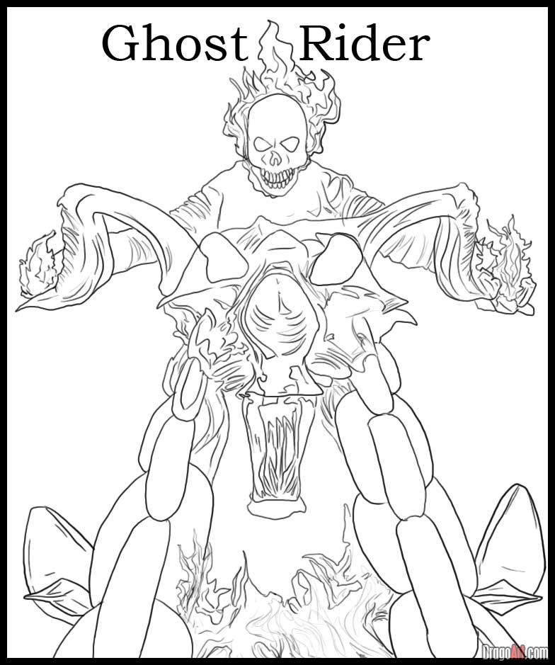 Раскраска: Ghost Rider (Супер герой) #82030 - Бесплатные раскраски для печати