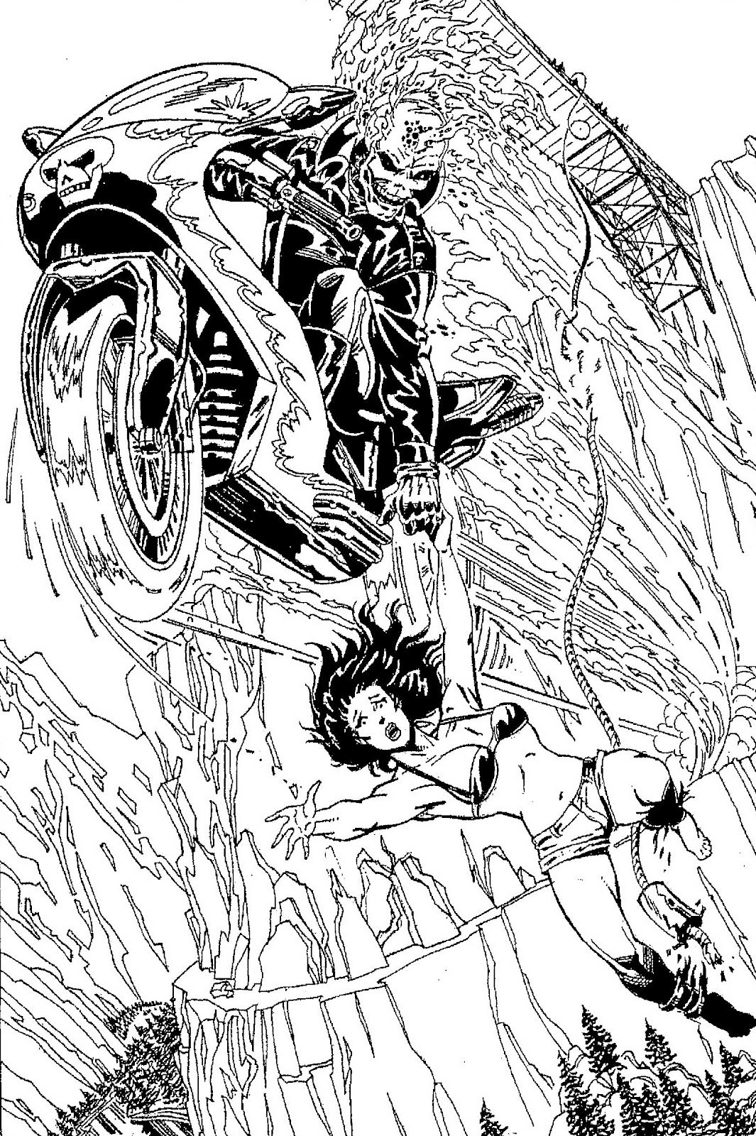 Раскраска: Ghost Rider (Супер герой) #82067 - Бесплатные раскраски для печати