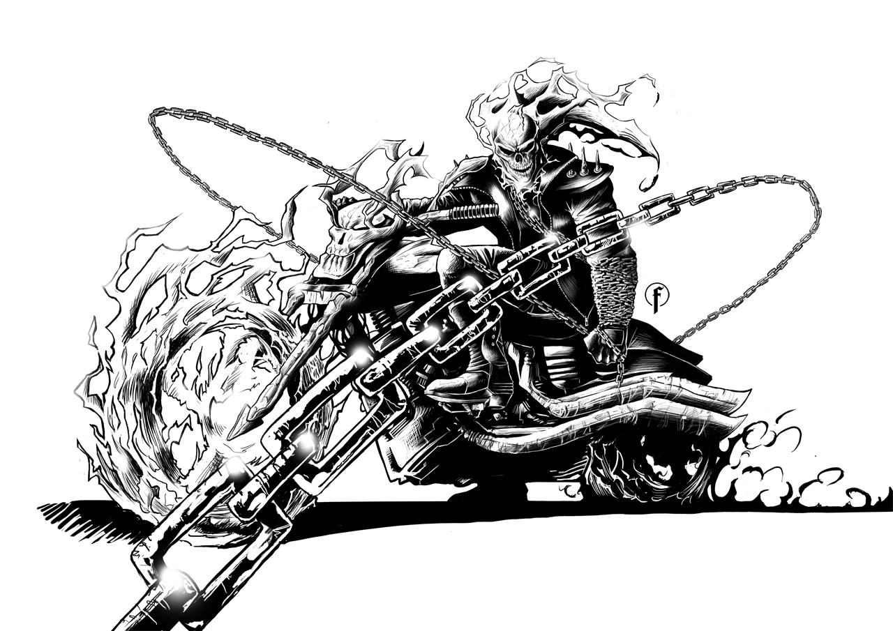 Раскраска: Ghost Rider (Супер герой) #82077 - Бесплатные раскраски для печати