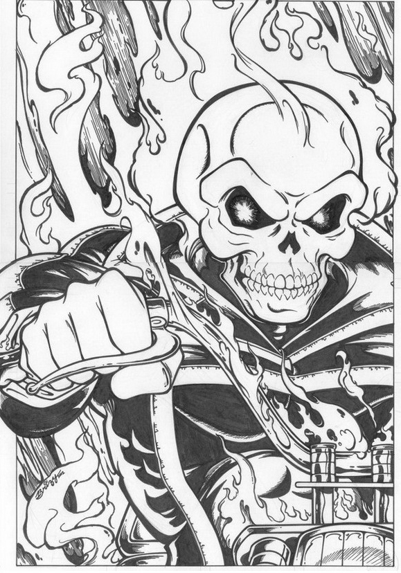 Раскраска: Ghost Rider (Супер герой) #82105 - Бесплатные раскраски для печати