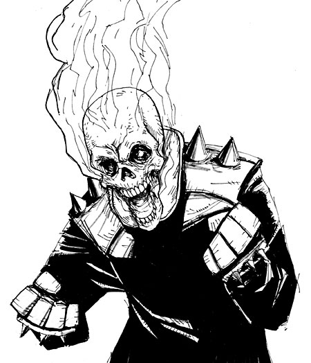 Раскраска: Ghost Rider (Супер герой) #82214 - Бесплатные раскраски для печати