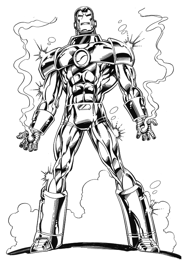 Раскраска: Железный Человек (Супер герой) #80523 - Бесплатные раскраски для печати