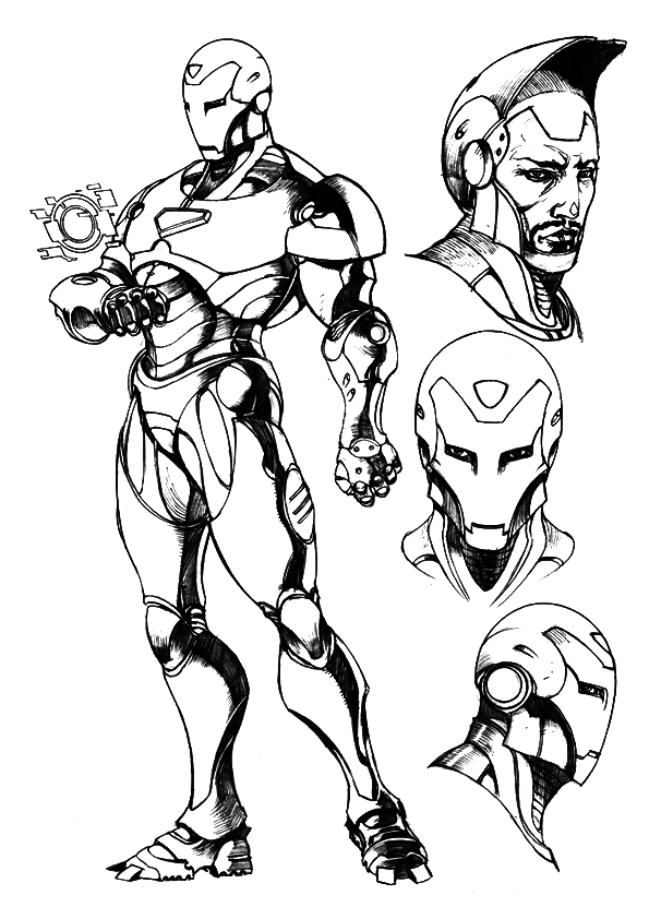 Раскраска: Железный Человек (Супер герой) #80525 - Бесплатные раскраски для печати