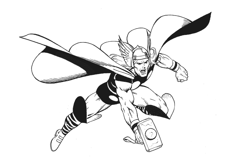 Раскраска: Thor (Супер герой) #75758 - Бесплатные раскраски для печати