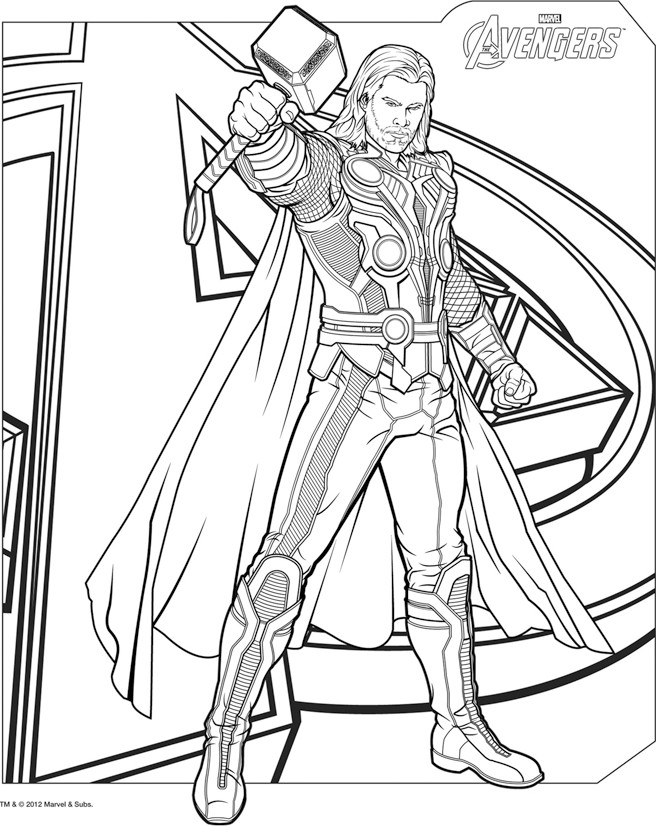 Раскраска: Thor (Супер герой) #75760 - Бесплатные раскраски для печати