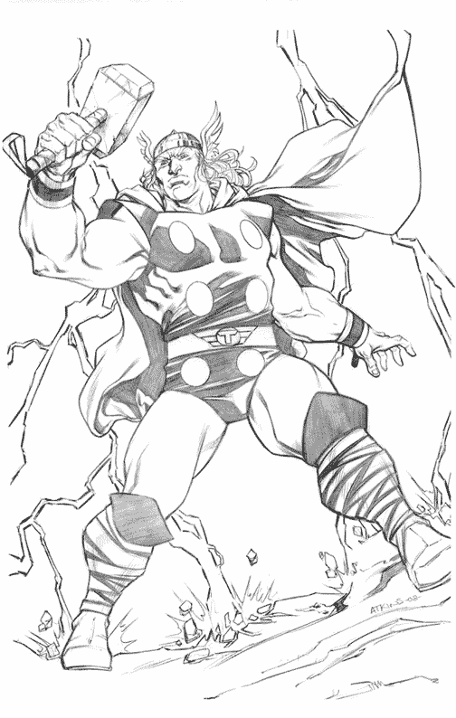 Раскраска: Thor (Супер герой) #75783 - Бесплатные раскраски для печати