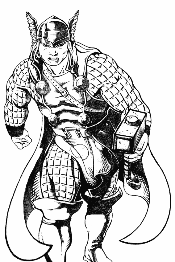 Раскраска: Thor (Супер герой) #75787 - Бесплатные раскраски для печати