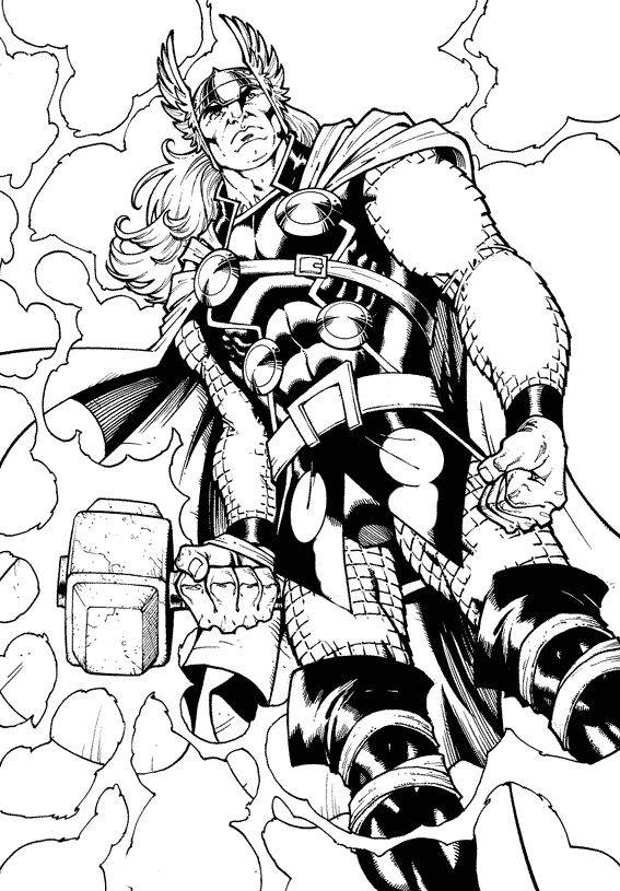 Раскраска: Thor (Супер герой) #75807 - Бесплатные раскраски для печати