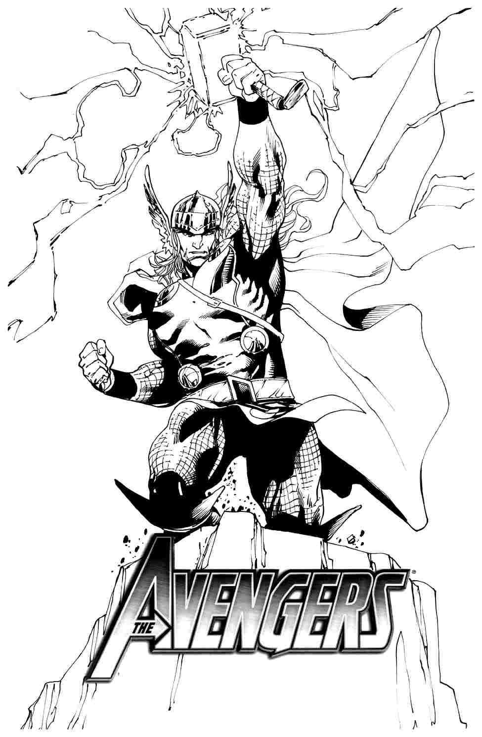 Раскраска: Thor (Супер герой) #75883 - Бесплатные раскраски для печати