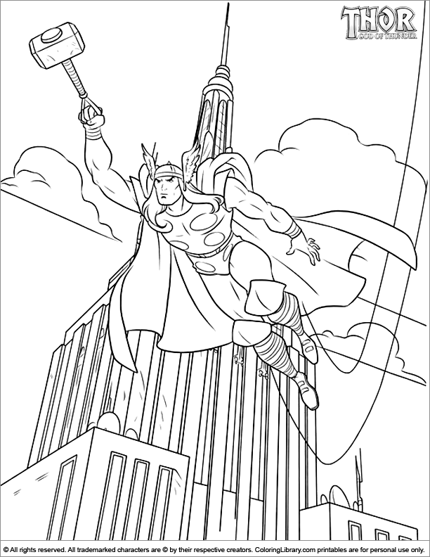 Раскраска: Thor (Супер герой) #75900 - Бесплатные раскраски для печати