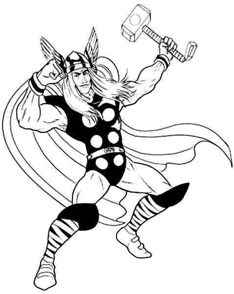 Раскраска: Thor (Супер герой) #75917 - Бесплатные раскраски для печати