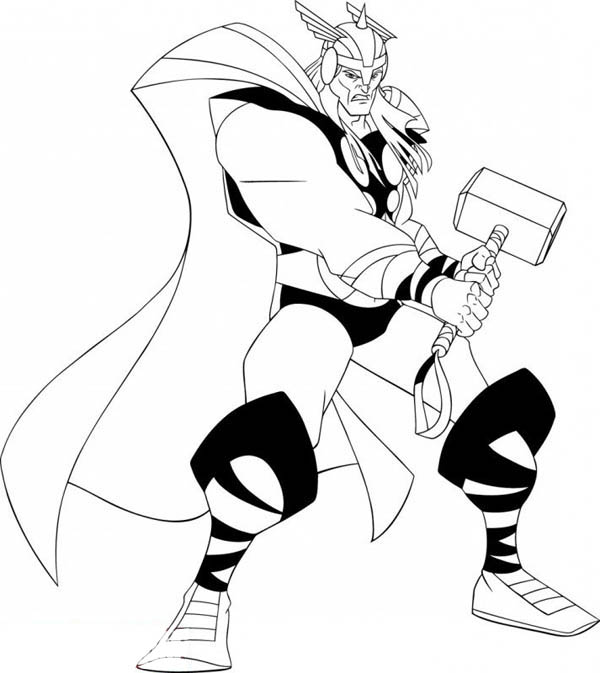 Раскраска: Thor (Супер герой) #75930 - Бесплатные раскраски для печати