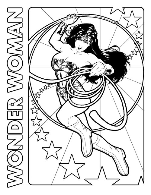 Раскраска: Чудо-Женщина (Супер герой) #74553 - Бесплатные раскраски для печати