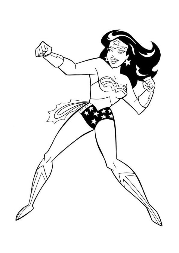Раскраска: Чудо-Женщина (Супер герой) #74558 - Бесплатные раскраски для печати