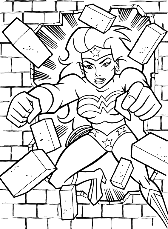 Раскраска: Чудо-Женщина (Супер герой) #74600 - Бесплатные раскраски для печати