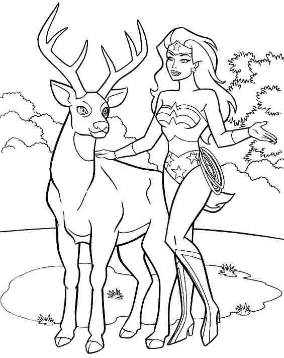 Раскраска: Чудо-Женщина (Супер герой) #74602 - Бесплатные раскраски для печати