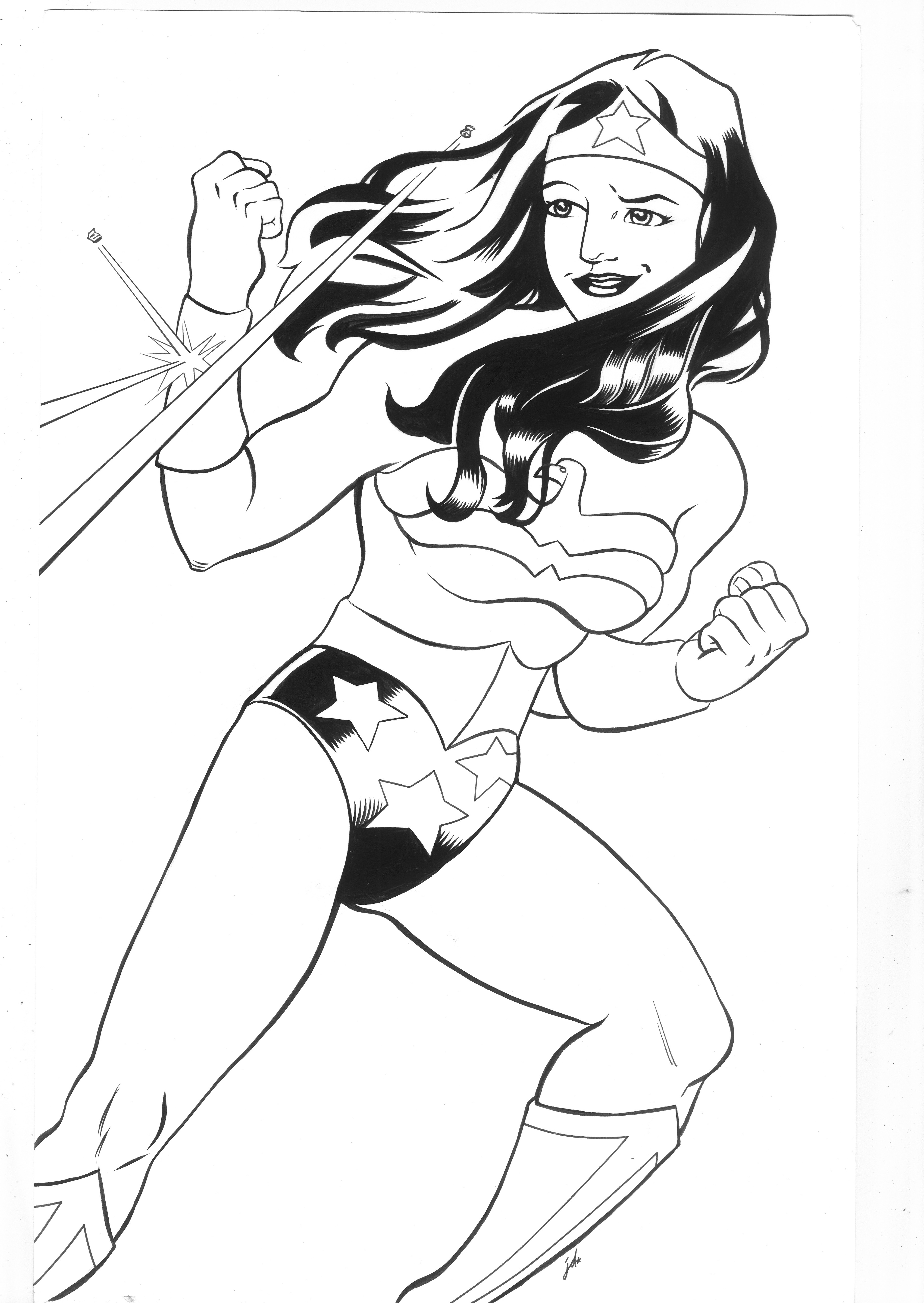 Раскраска: Чудо-Женщина (Супер герой) #74605 - Бесплатные раскраски для печати