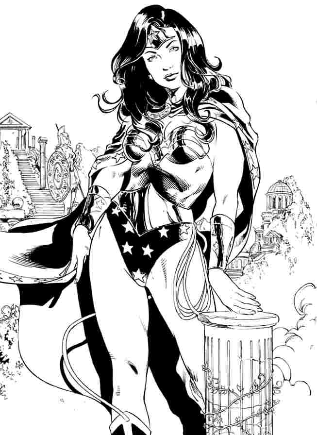 Раскраска: Чудо-Женщина (Супер герой) #74646 - Бесплатные раскраски для печати