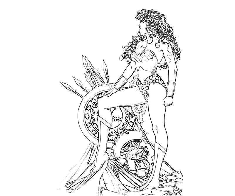 Раскраска: Чудо-Женщина (Супер герой) #74668 - Бесплатные раскраски для печати