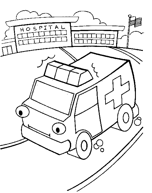 Раскраска: скорая помощь (транспорт) #136836 - Бесплатные раскраски для печати