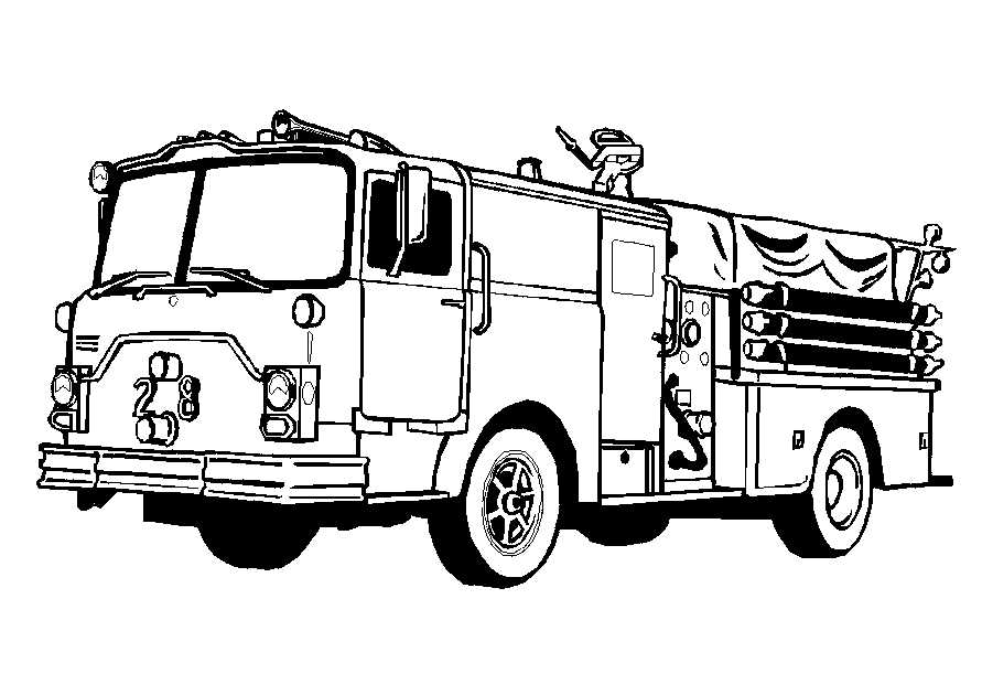Раскраска: Пожарная машина (транспорт) #135792 - Бесплатные раскраски для печати