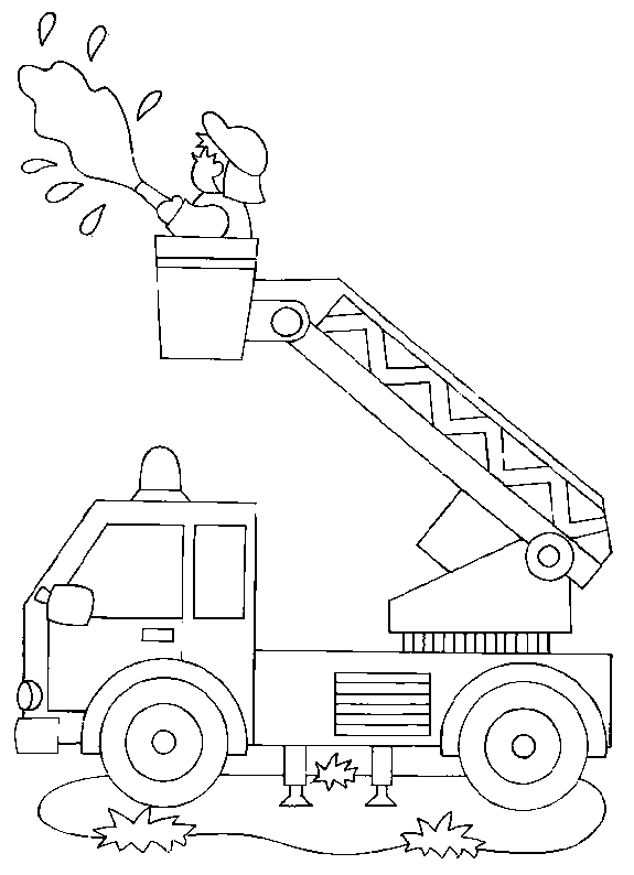 Раскраска: Пожарная машина (транспорт) #135808 - Бесплатные раскраски для печати