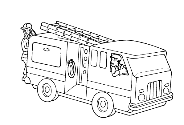 Раскраска: Пожарная машина (транспорт) #135812 - Бесплатные раскраски для печати