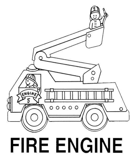 Раскраска: Пожарная машина (транспорт) #135817 - Бесплатные раскраски для печати