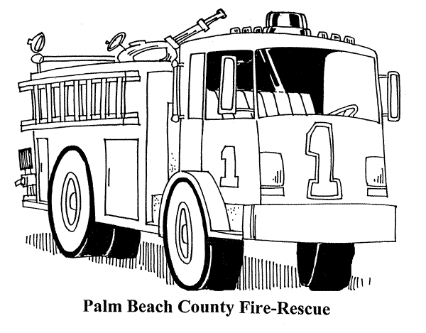 Раскраска: Пожарная машина (транспорт) #135818 - Бесплатные раскраски для печати