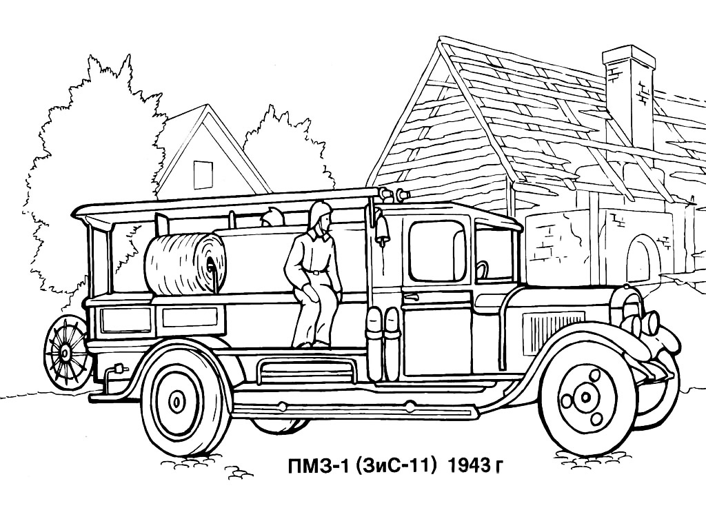 Раскраска: Пожарная машина (транспорт) #135835 - Бесплатные раскраски для печати